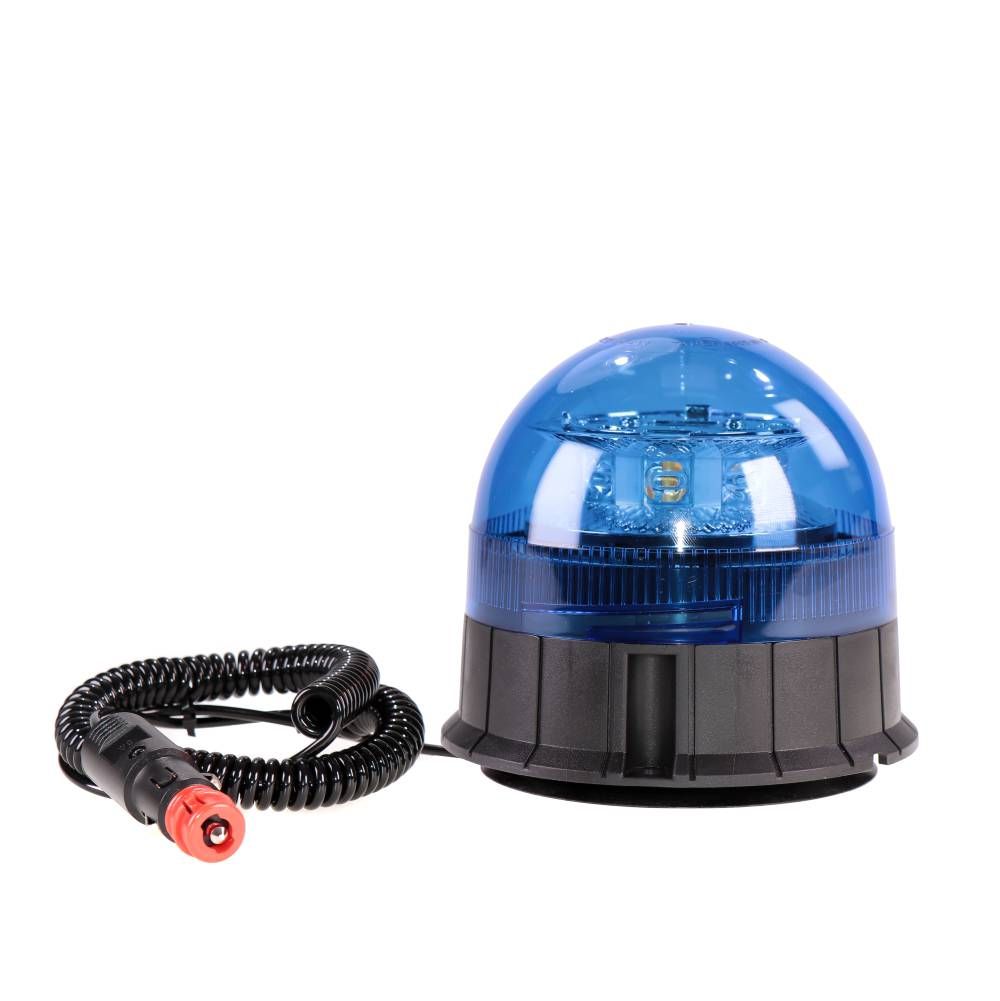 Gyrophare LED Magnétique ETUKER 12V/24V - 4 Modes Flash - Bleu - IP65 - Pour Camion/Tracteur