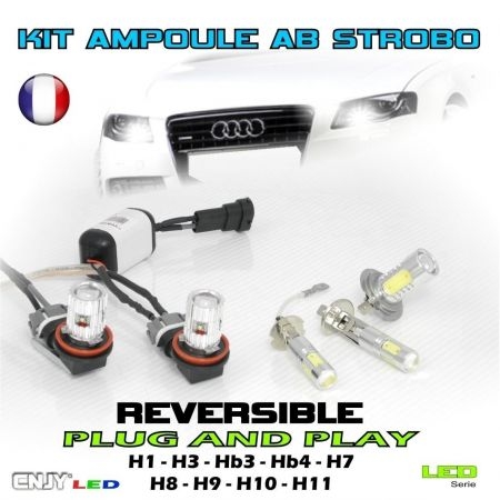 KIT 2 AMPOULES LED ANTI BROUILLARD STROBO/FIXE STROBOSCOPIQUE FLASH PACE CAR 12V