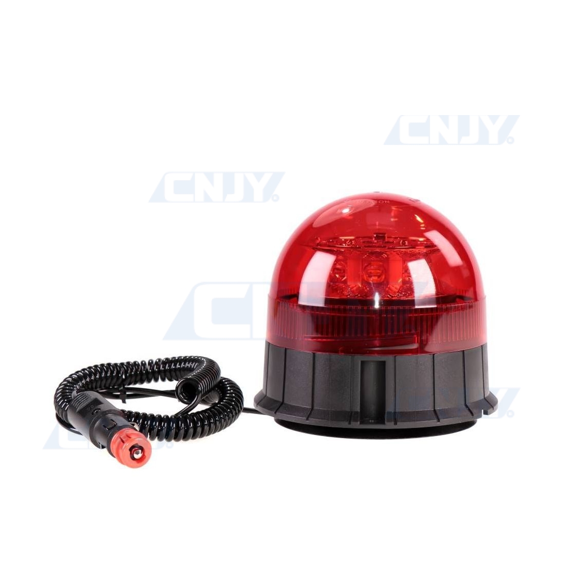 Gyrophare magnétique rond à led 24W rouge avec alimentation par