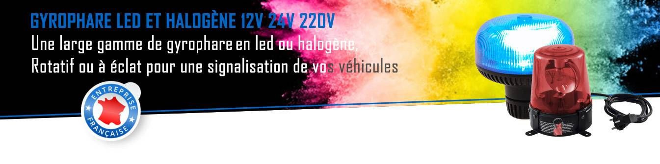 Gyrophare à Led et Halogène 12V 24V 220V magnétique, à batterie