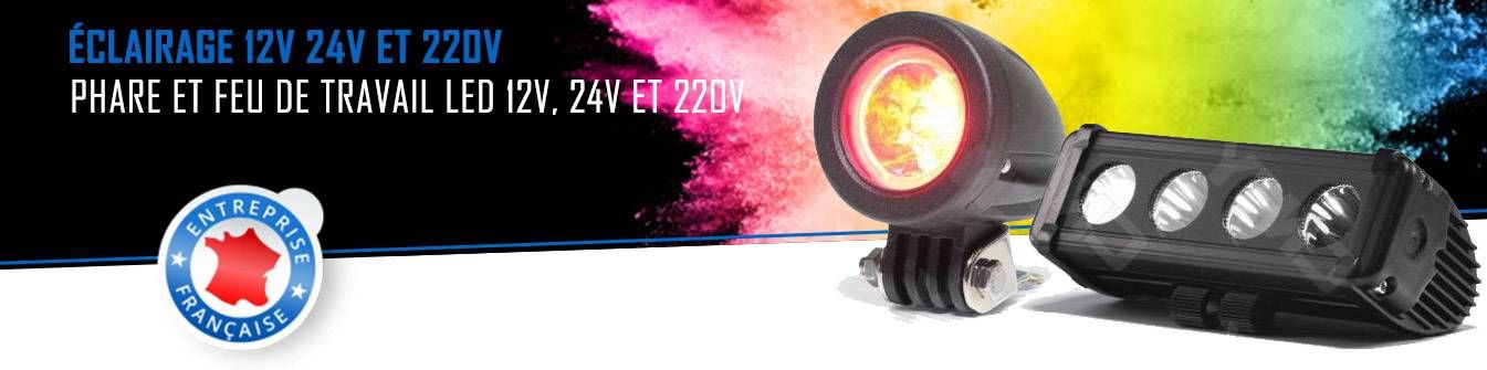 Phare longue portée et position à led GZER®JUMBO XXL 64W 12V 24V. SPOT POUR  AUTO MOTO 4X4 CAMION