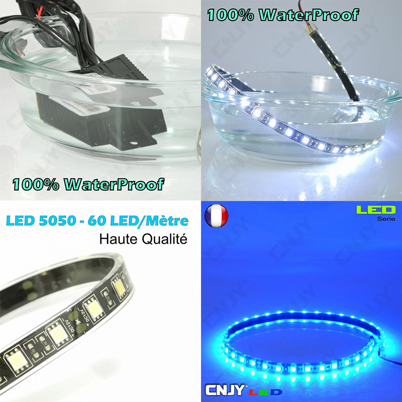 Kit LED DBM à bande souple 8W convertible feux de jour et feux à éclat pour moto 100% étanche